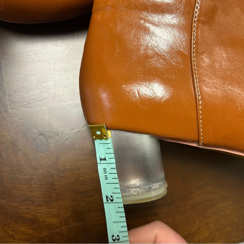 Arden Wohl Cri De Coeur Vegan Leather Booties with Lucite Heel Size 8 - Picture 10 of 13